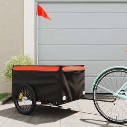Przyczepka rowerowa, czarno-pomarańczowa, 45 kg, żelazo