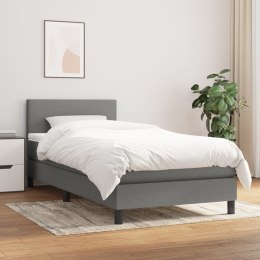 Łóżko kontynentalne z materacem, ciemnoszara tkanina 90x200 cm