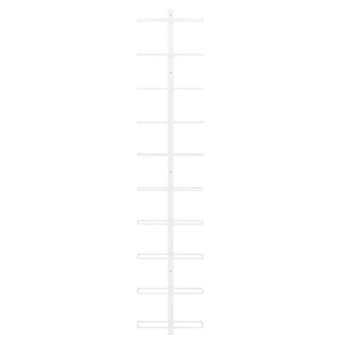 Uchwyt ścienny na 10 butelek wina, biały, metalowy