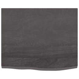 Półka, ciemnoszara, 60x50x2 cm, wykończone lite drewno dębowe