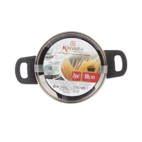 Garnek ze Szklaną Pokrywką Kinvara Przezroczysty Srebrzysty 1,8 L 28 x 9 x 18 cm (6 Sztuk)