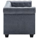 Sofa 2-osobowa w stylu Chesterfield, sztuczny zamsz, szara