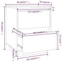 Szafka nocna, 40 x 35 x 50 cm, lite drewno sosnowe