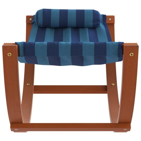 Hamak na bujanym stelażu, dziecięcy, niebieskie pasy, tkanina