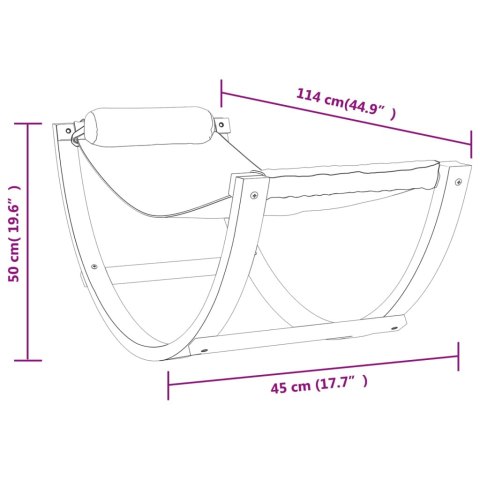 Hamak na bujanym stelażu, dziecięcy, niebieskie pasy, tkanina
