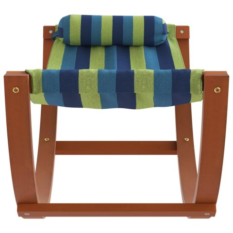 Hamak na bujanym stelażu, dziecięcy, niebiesko-zielony, tkanina