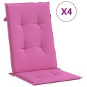 Poduszki na krzesła ogrodowe, 4 szt., różowe, tkanina