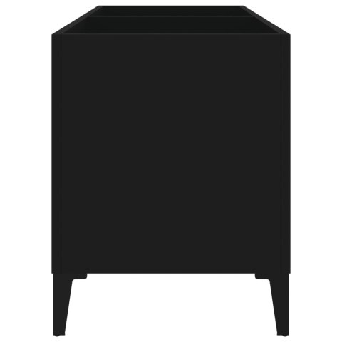Szafka na płyty, czarna, 74,5x38x48 cm, materiał drewnopochodny