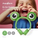 Nedis Wired Headphones | 1.2 m Round Cable | On-Ear | Detachable Magnetic Ears | Freddy Frog | Green