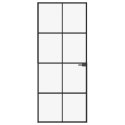 Drzwi wewnętrzne, czarne, 83x201,5 cm, szkło i aluminium