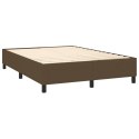 Łóżko kontynentalne z materacem, brązowe, tkanina, 140x190 cm