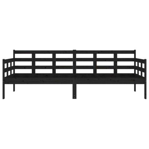 Łóżko dzienne, czarne, lite drewno sosnowe, 80x200 cm