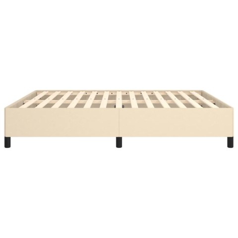 Rama łóżka, kremowa, 160x200 cm, obita tkaniną