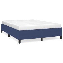 Rama łóżka, niebieska, 140x190 cm, obita tkaniną