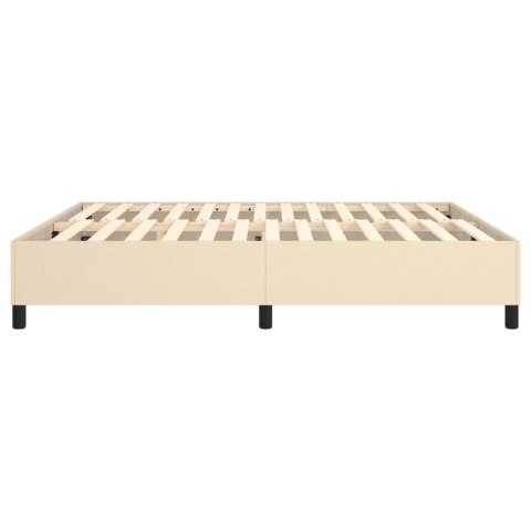 Łóżko kontynentalne, kremowe, tapicerowane tkaniną, 160x200 cm