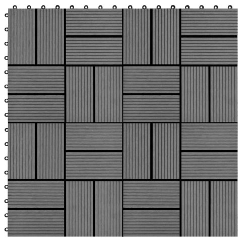 Płytki tarasowe, 11 szt., WPC, 30 x 30 cm, 1 m², szare