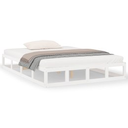 Rama łóżka, biała, 140 x 200 cm, lite drewno