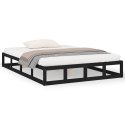 Rama łóżka, czarna, 140 x 200 cm, lite drewno