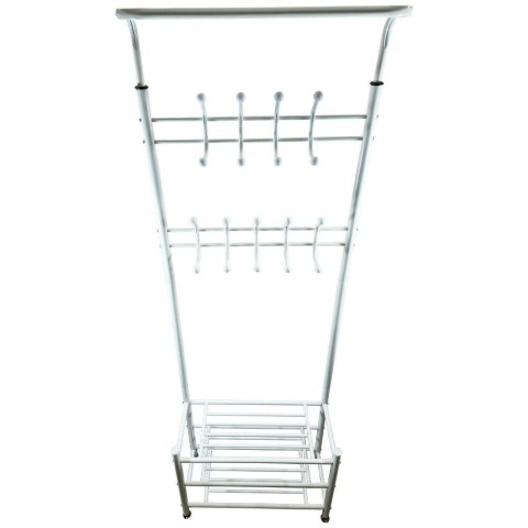 Czarny stojący wieszak Stojak Na Ubrania Kurtki 3 szafki na buty Do Domu Biura