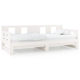 Łóżko rozsuwane, białe, lite drewno sosnowe, 2x(90x200) cm