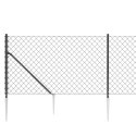 Ogrodzenie z siatki, z kotwami, antracytowe, 0,8x25 m
