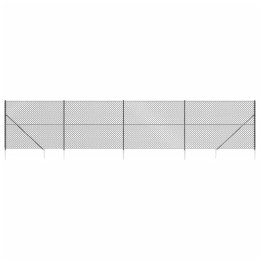 Ogrodzenie z siatki, z kotwami, antracytowe, 1,4x10 m