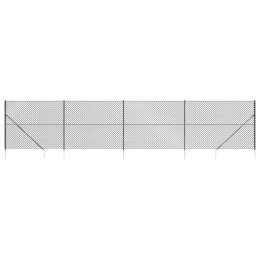 Ogrodzenie z siatki, z kotwami, antracytowe, 1,6x10 m