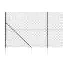 Ogrodzenie z siatki, z kotwami, antracytowe, 2,2x25 m