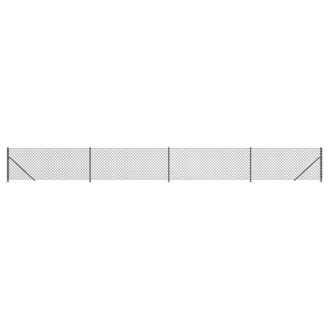 Ogrodzenie z siatki, ze stopami słupków, antracytowe, 0,8x10 m
