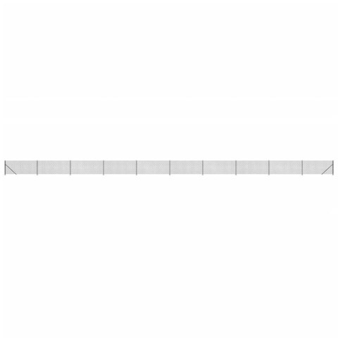 Ogrodzenie z siatki, ze stopami słupków, antracytowe, 0,8x25 m