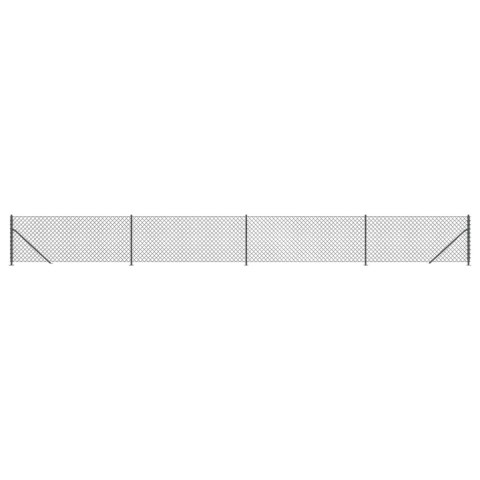 Ogrodzenie z siatki, ze stopami słupków, antracytowe, 1,1x10 m