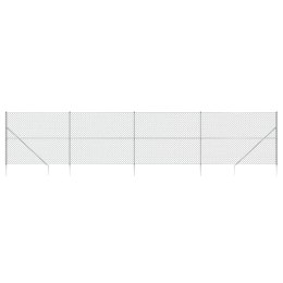 Ogrodzenie z siatki, z kotwami, srebrne, 2x10 m