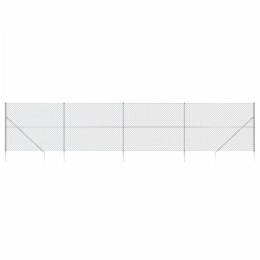 Ogrodzenie z siatki, z kotwami, srebrne, 2,2x10 m