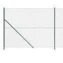 Ogrodzenie z siatki, ze stopami słupków, zielone, 1,4x10 m