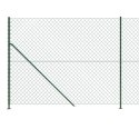 Ogrodzenie z siatki, ze stopami słupków, zielone, 2,2x25 m