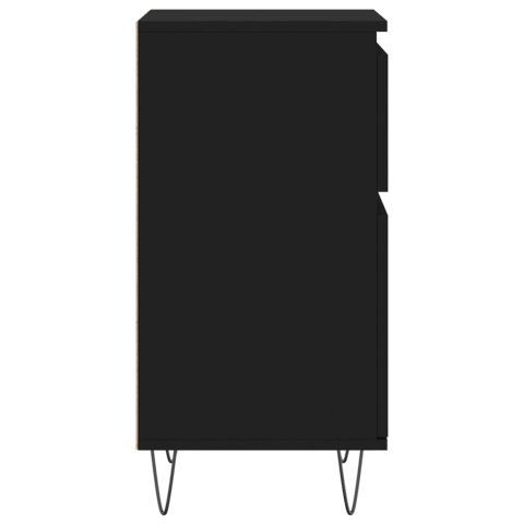 Szafki, 2 szt., czarne, 40x35x70 cm, materiał drewnopochodny