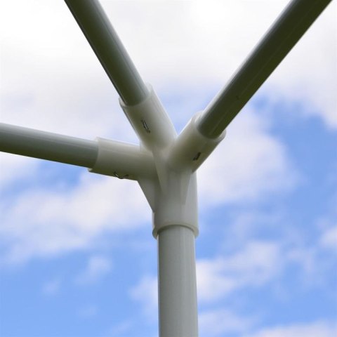 Namiot imprezowy 3×3 m - biały PE, 2 ścianki z oknami