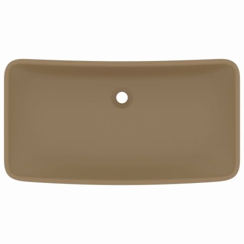 Umywalka prostokątna, kremowa matowa, 71x38 cm, ceramika
