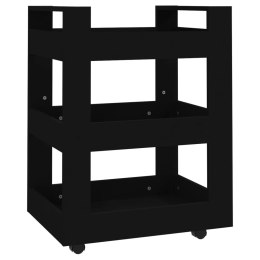 Wózek kuchenny, czarna, 60x45x80 cm, materiał drewnopochodny