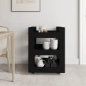 Wózek kuchenny, czarna, 60x45x80 cm, materiał drewnopochodny