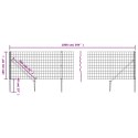 Ogrodzenie z siatki, z kotwami, antracytowe, 1x10 m