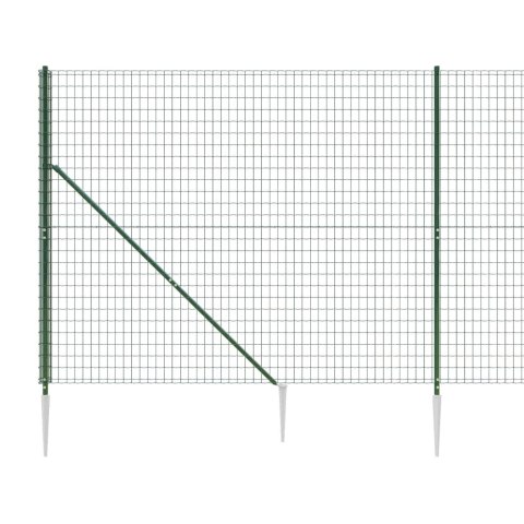 Ogrodzenie z siatki drucianej, z kotwami, zielone, 2x25 m Ogrodzenie z siatki drucianej, z kotwami, zielone, 2x25 m