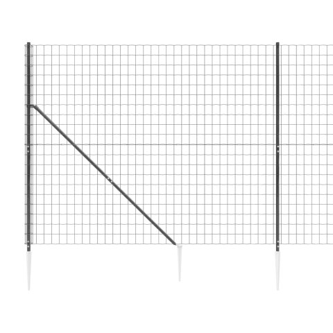 Ogrodzenie z siatki, z kotwami, antracytowe, 1,6x25 m Ogrodzenie z siatki, z kotwami, antracytowe, 1,6x25 m