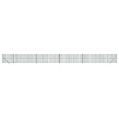 Ogrodzenie z siatki, z kotwami, zielone, 1,4x25 m