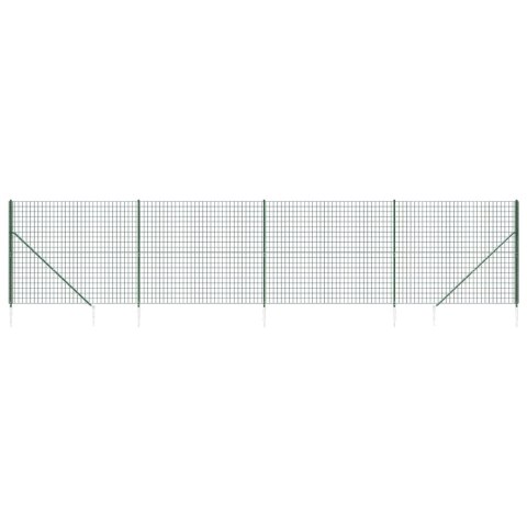 Ogrodzenie z siatki, z kotwami, zielone, 1,6x10 m
