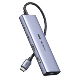 Stacja dokująca HUB USB-C - HDMI / 2x USB C / 2x USB-A Ugreen CM500 - szary