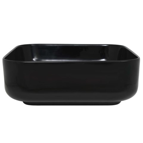 Ceramiczna umywalka kwadratowa, 38 x 38 x 13,5 cm, czarna Ceramiczna umywalka kwadratowa, 38 x 38 x 13,5 cm, czarna