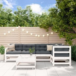 6-cz. zestaw wypoczynkowy do ogrodu z poduszkami, biały, drewno
