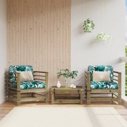 Fotele ogrodowe z poduszkami, 2 szt., impregnowana sosna