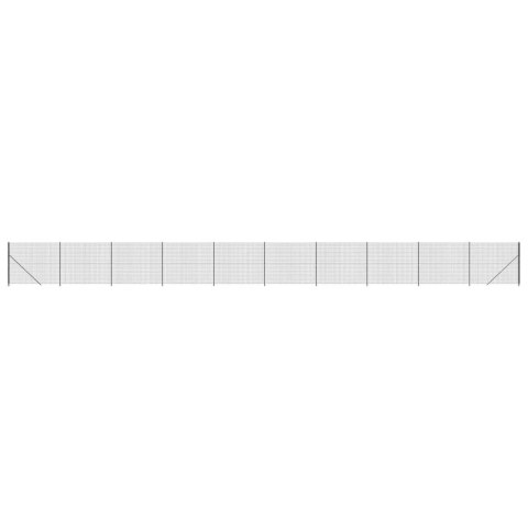 Ogrodzenie z siatki, ze stopami słupków, antracytowe, 1,6x25 m Ogrodzenie z siatki, ze stopami słupków, antracytowe, 1,6x25 m
